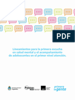 Lineamientos para La Primera Escucha en Salud Mental y El Acompañamiento de Adolescentes en El Primer Nivel de Atención.