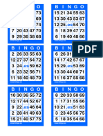 Cartones Bingo 75 Bolas