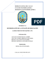 Informe N°11 - Determinación de La Entalpía de Disociación