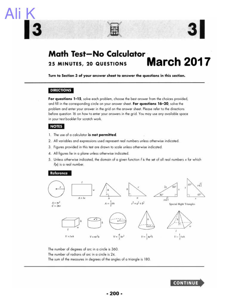 SAT Math Practice: No Calculator | PDF | Inequality (Mathematics ...