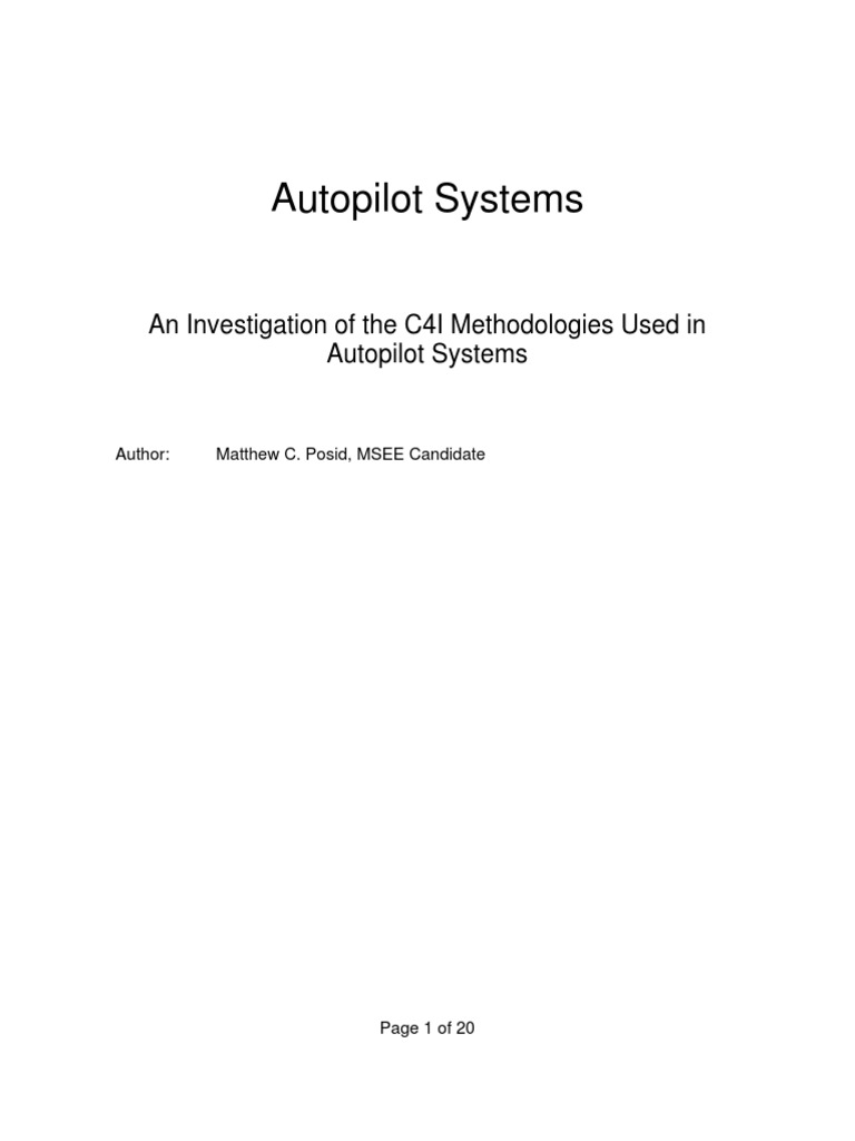 Autopilot History PDF Gyroscope Unmanned Aerial Vehicle