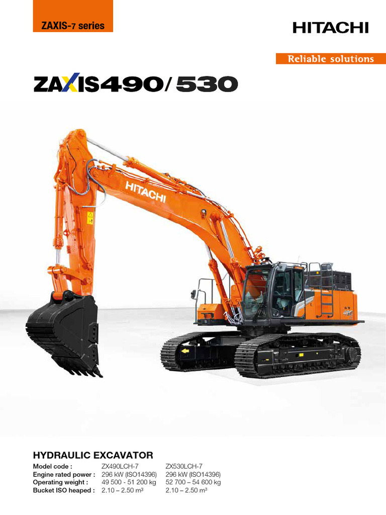 Hitachi ZX490 530-7 Excavators Preliminary-Brochure | PDF
