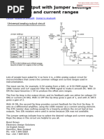 Analog Output with jumper settings for voltage and current ranges