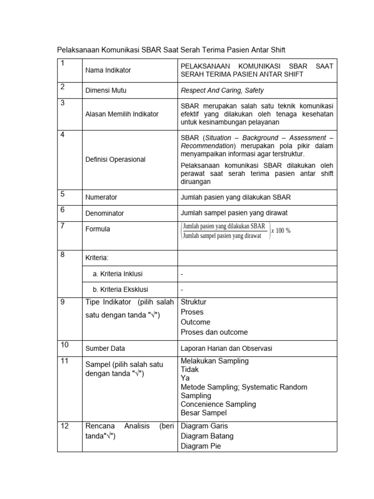 Komunikasi SBAR dalam Serah Terima Pasien | PDF