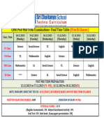 CBSE Post Mid Term Examinations - Final Time Table (VI To IX Classes)