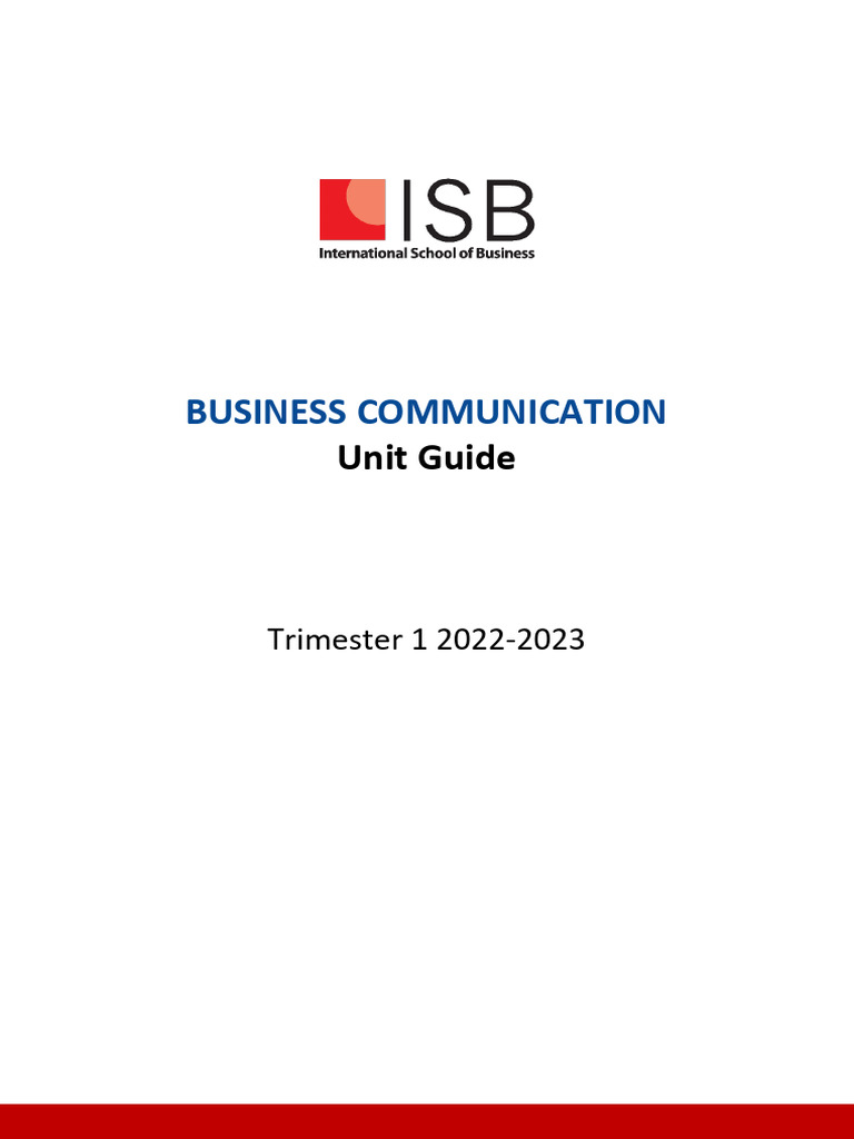 Business Communication 4 - Unit Guide | PDF | Communication | Apa Style
