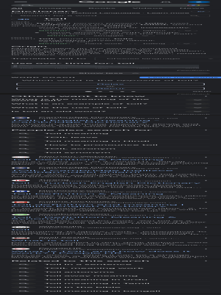 Toil Google Search PDF Verb Word