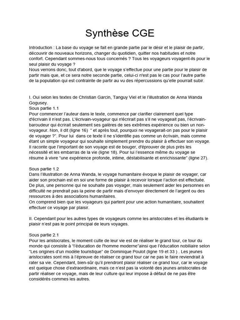 Synthese CGE | PDF