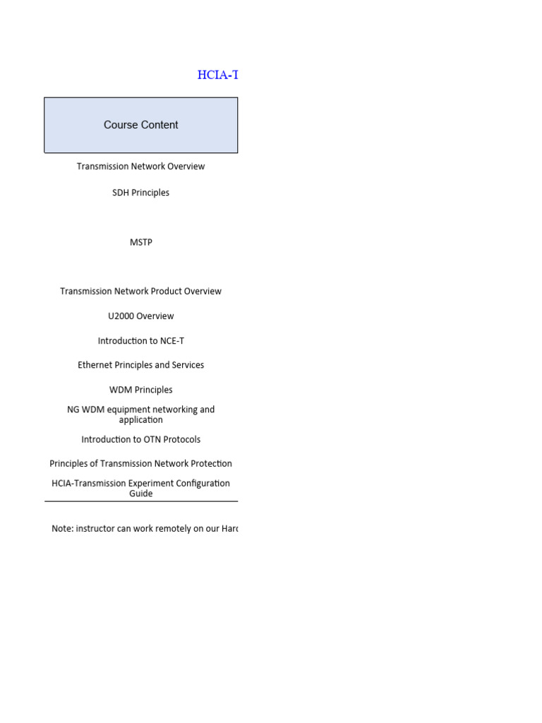 HCIA-Transmission Course Overview | PDF | Computer Network | Computer ...