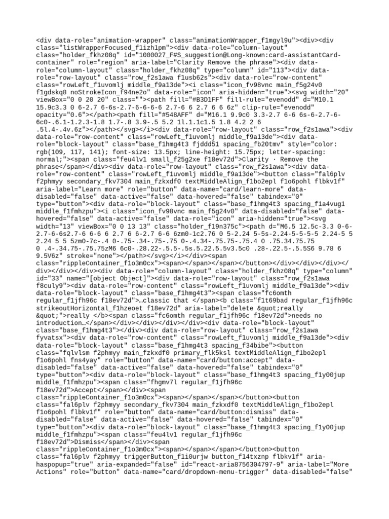 Clarity: Remove Phrase Suggestions | PDF