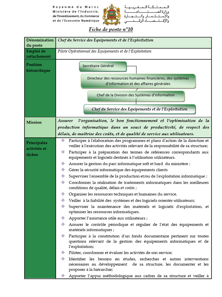 Chef Service Exploitation Informatique | PDF | Informatique | Logiciel