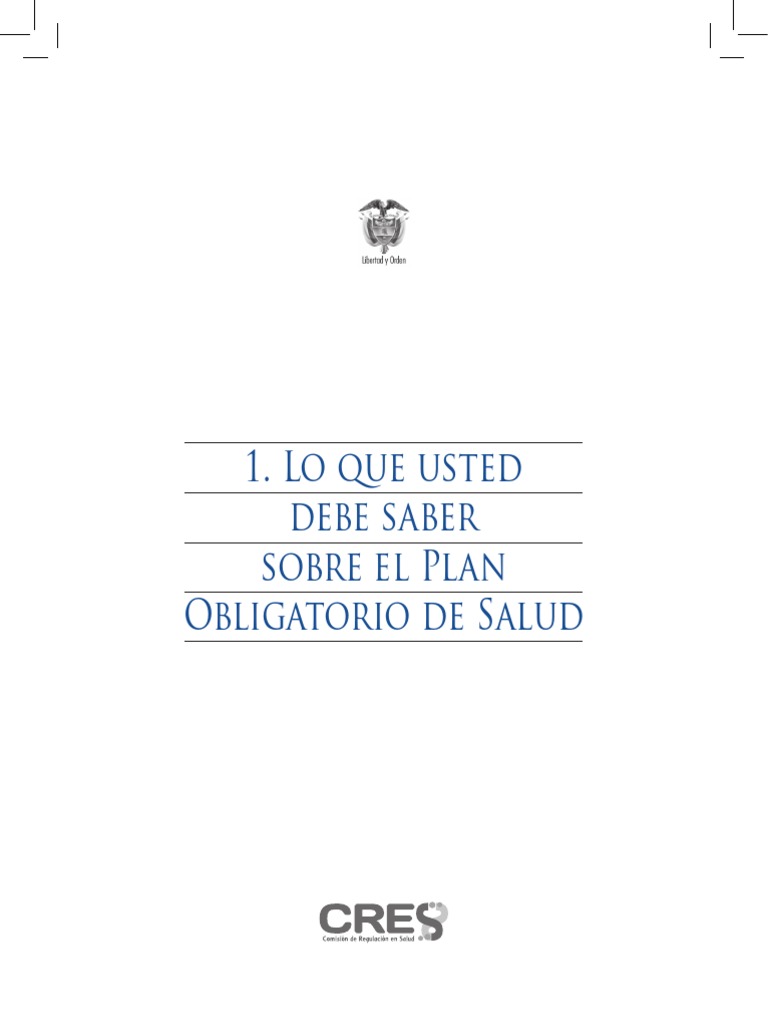 Lo Que Usted Debe Saber Sobre El Plan Obligatorio de Salud | PDF ...