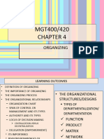 Mgt400 - Chapter 4 - Organizing