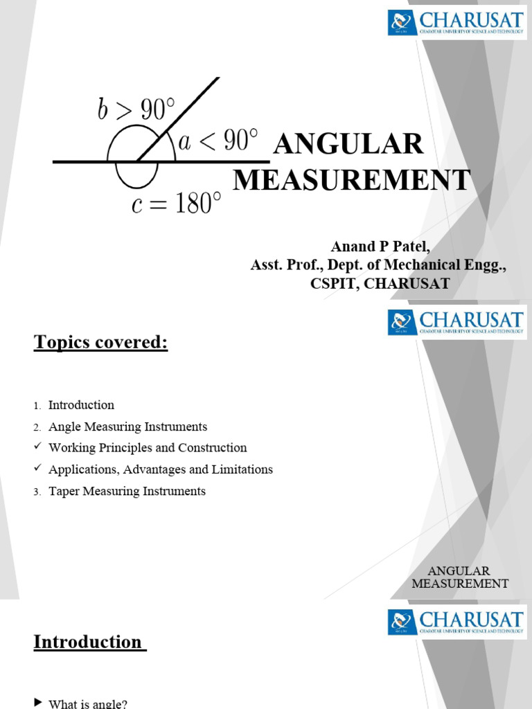 Angular Measurement | PDF | Angle | Metrology