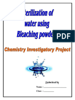 STERILIZATION OF WATER USING BLEACHING POWDER - Removed