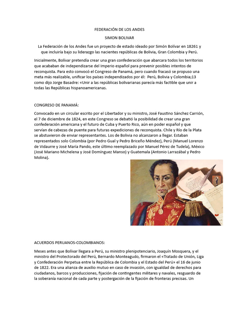 Federación de Los Andes PDF América del Sur America latina
