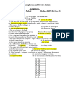 Analog Devices and Circuits Lab (II) Assignment