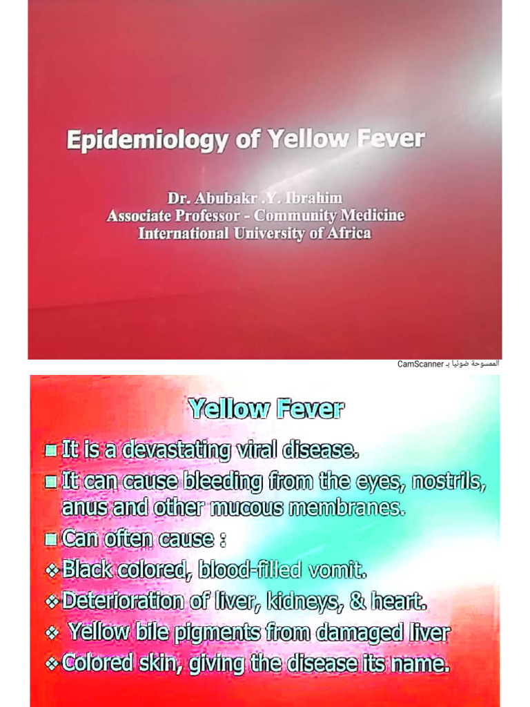 Epidemiology of Yellow Fever PDF