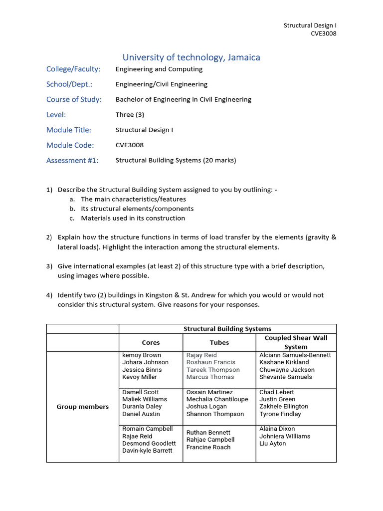 Kingston Structural Design Overview | PDF | Physical Sciences | Engineering