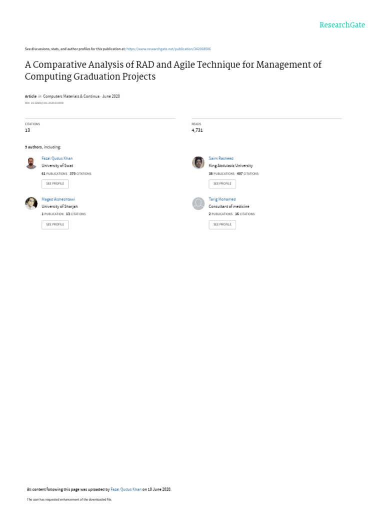 RAD vs Agile for Computing Projects | PDF | Software Development ...