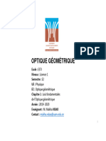 NDAO - Makha - Cours Chapitre 1 L1 - S1 ESTI Optique Géométrique