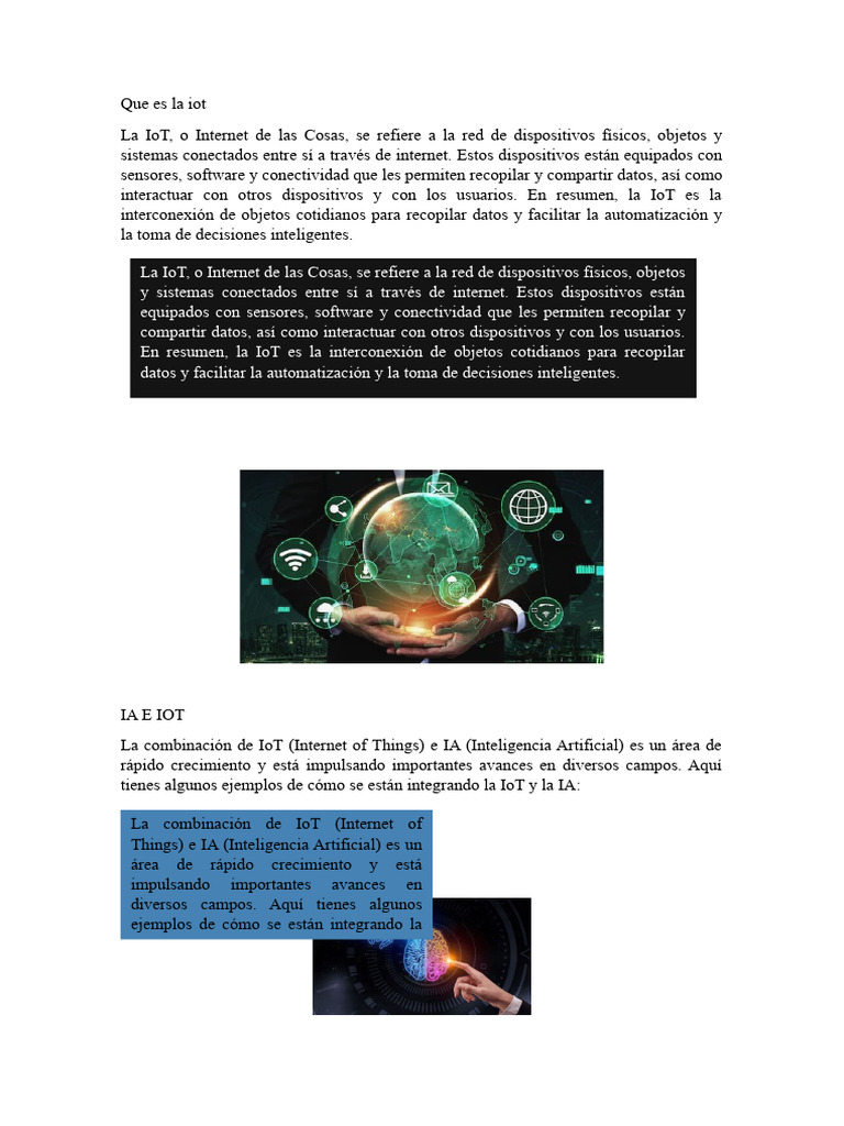 Integración de IoT y IA: Avances Clave | PDF | Internet de las Cosas ...