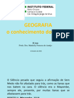 Geografia o Conhecimento Do Mundo: Profa. Dra. Markelly Fonseca de Araújo
