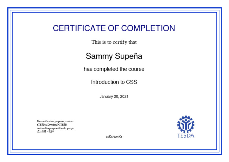 Intro to CSS_Certificate of Completion | PDF