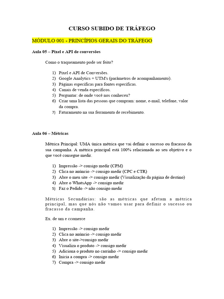 Curso Subido de Tráfego | PDF