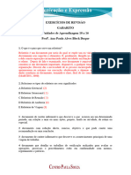 REVISÃO Comunicação e Expressão GABARITO UAs 10-16