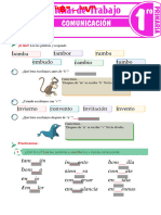 Uso de La "B" - "V" para Primer Grado de Primaria