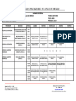 Horario General Plantel: Colegio Universitario Del Valle de Mexico Turno: Matutino Licenciatura: Psicología Cuatrimestre: Primero PERIODO: 2023-1