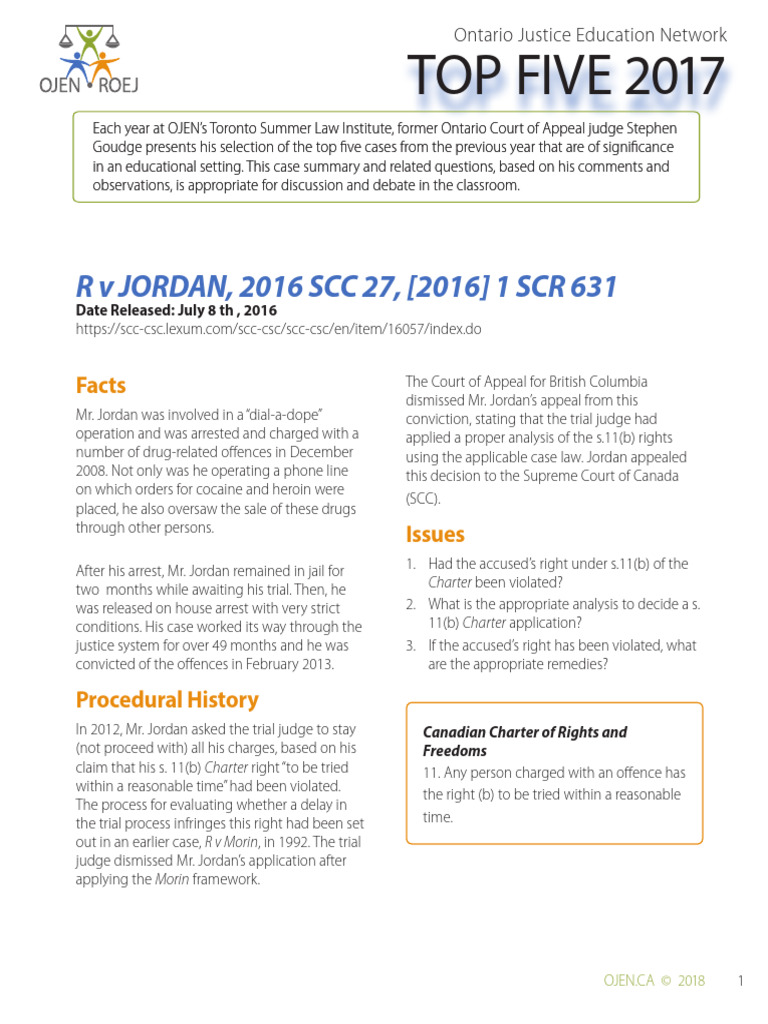 R V JORDAN 2016 Download Free PDF Legal Procedure Political Law