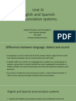 English and Spanish Pronunciation Systems