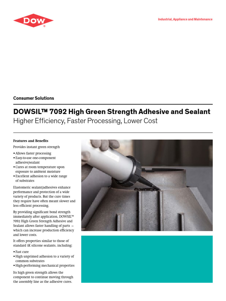 80 8284 01 Dowsil 7092 High Green Strength Adhesive Sealant | PDF ...