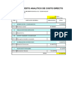 Presupuesto Analitico de Costo Directo