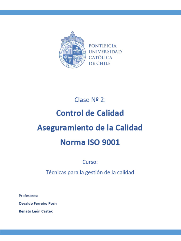 Control y Aseguramiento de Calidad ISO 9001 | PDF | Calidad (comercial ...