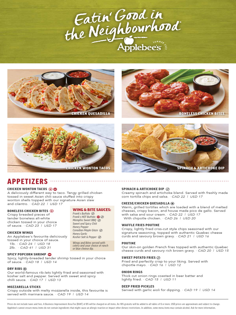 2023-Applebees Dinner-Menu 23-05 v7 Web-Canada | PDF | Hamburgers