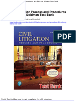 Civil Litigation Process and Procedures 4th Edition Goldman Test Bank