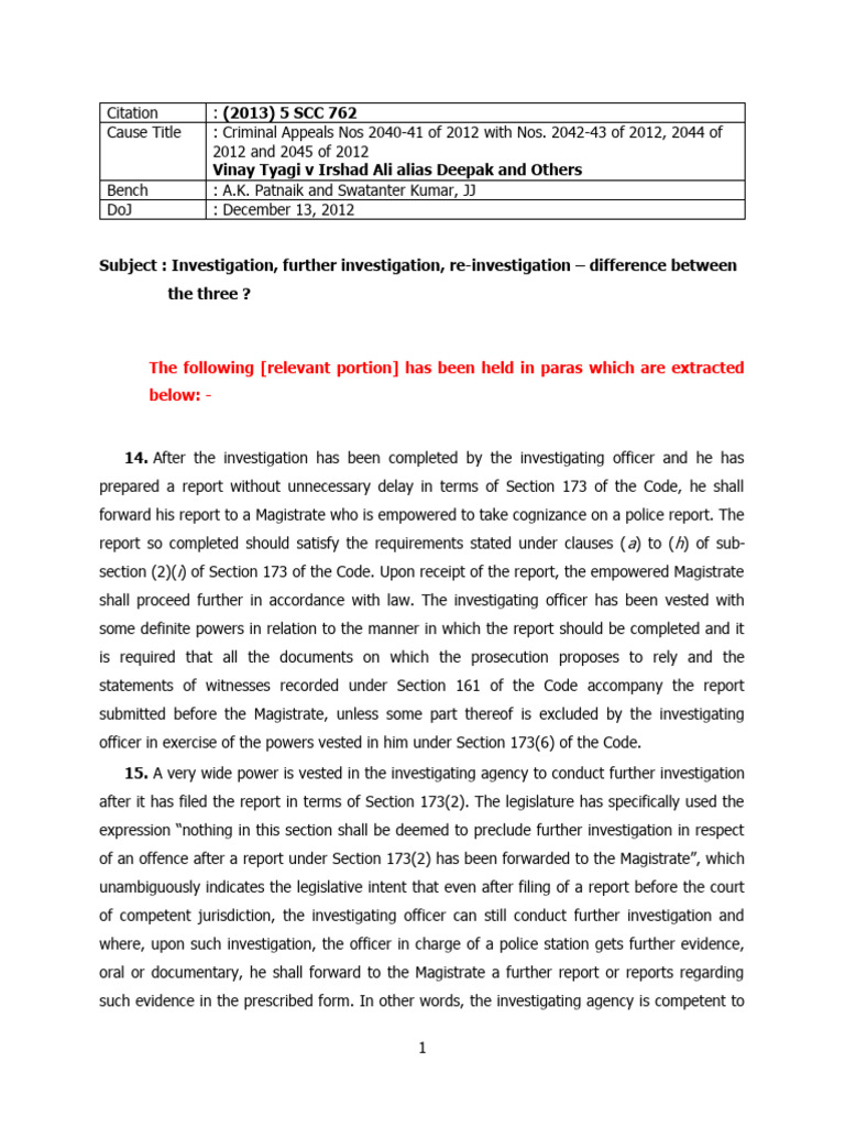 Understanding Investigation Types in Law | PDF | Magistrate | Jurisdiction