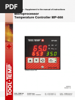 Microprocessor Temperature Controller MP-888: Guidance - Supplement To The Manual of Instructions