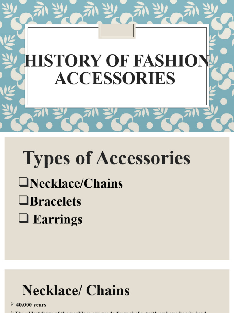 History of Fashion Accessories PDF
