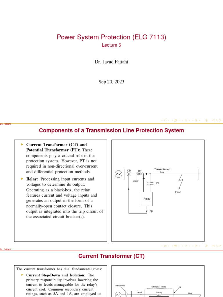 Power System Protection Lecture 5 Annotated Download Free PDF