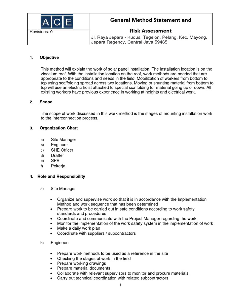 Solar Panel Installation Risk Assessment | PDF | Solar Panel | Safety