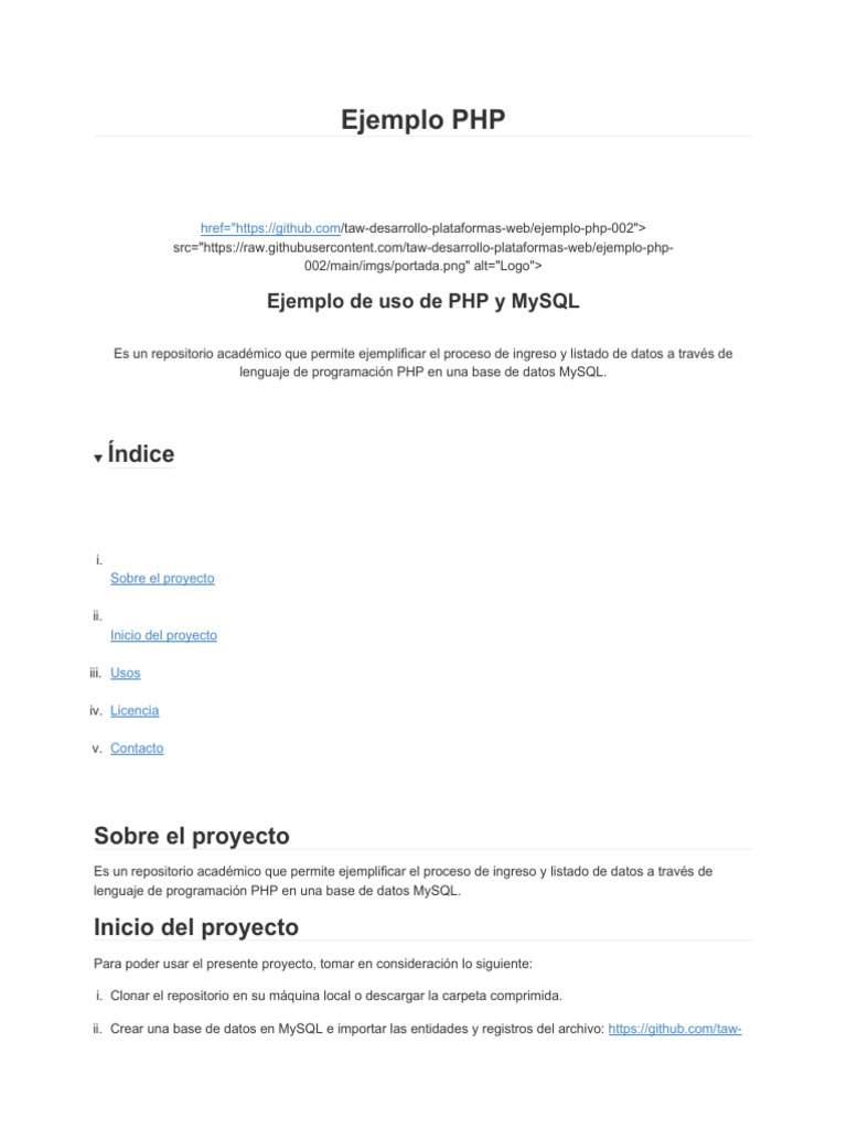 Ejemplo php 002 pdf mi sql php