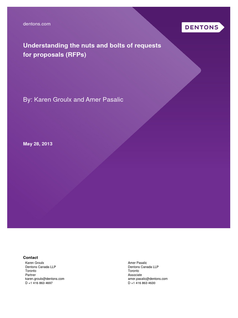 Understanding The Nuts and Bolts of Requests For Proposals RFPs PDF