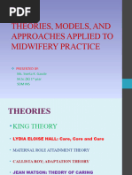 THEORIES, MODELS, AND APPROACHES APPLIED TO