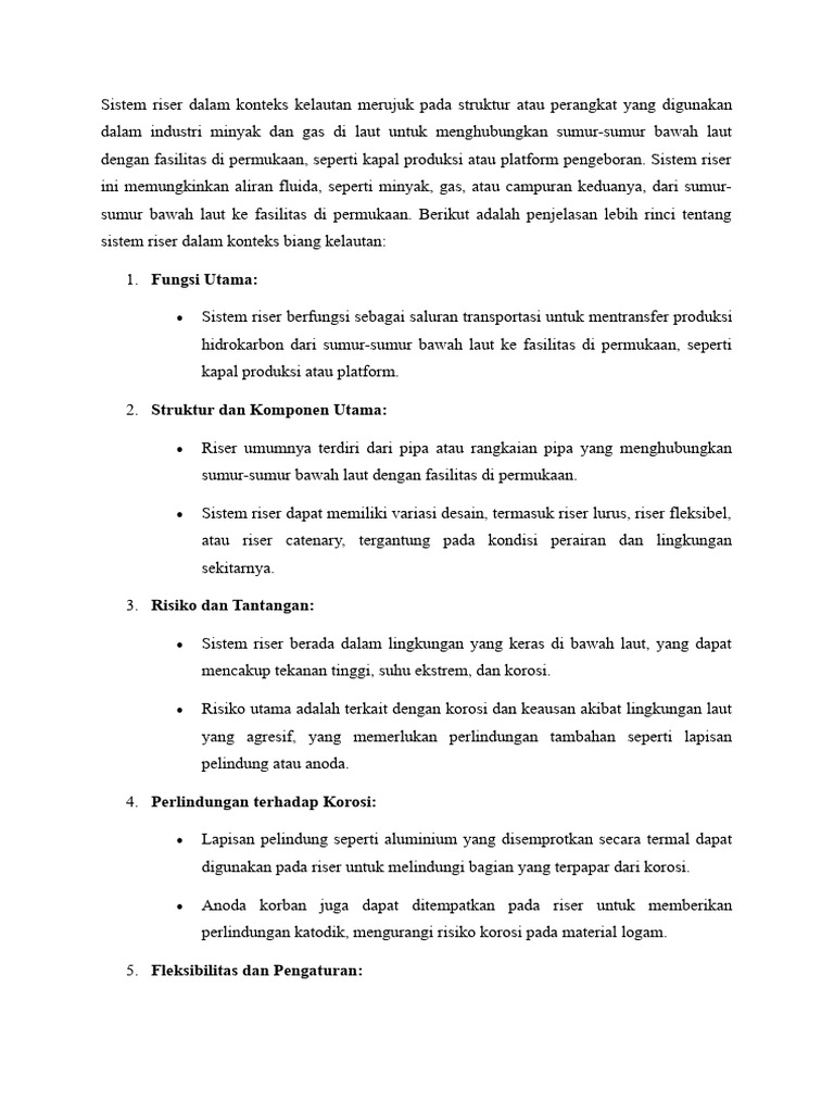 Sistem Riser dalam Industri Kelautan | PDF | Teknologi & Rekayasa