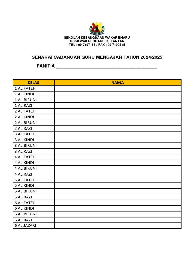 Borang Cadangan Guru Mengajar 20242025 PDF | PDF