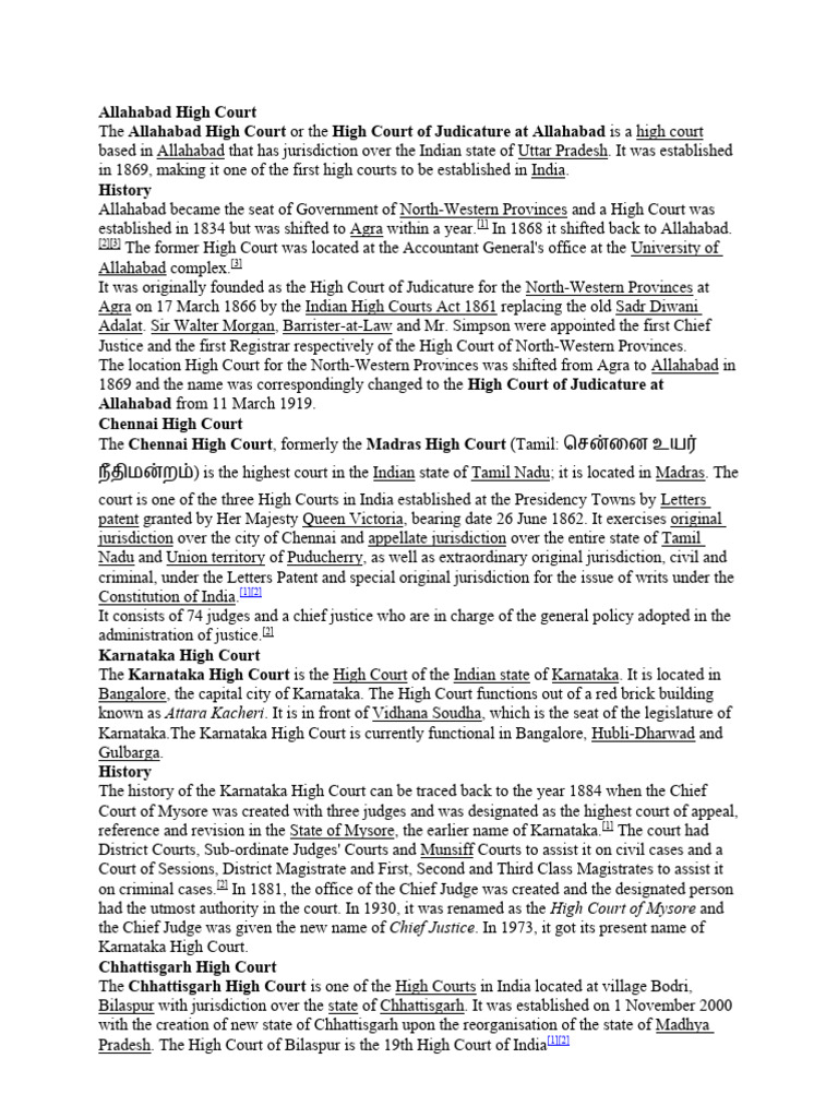 Allahabad High Court PDF Judiciaries Separation Of Powers
